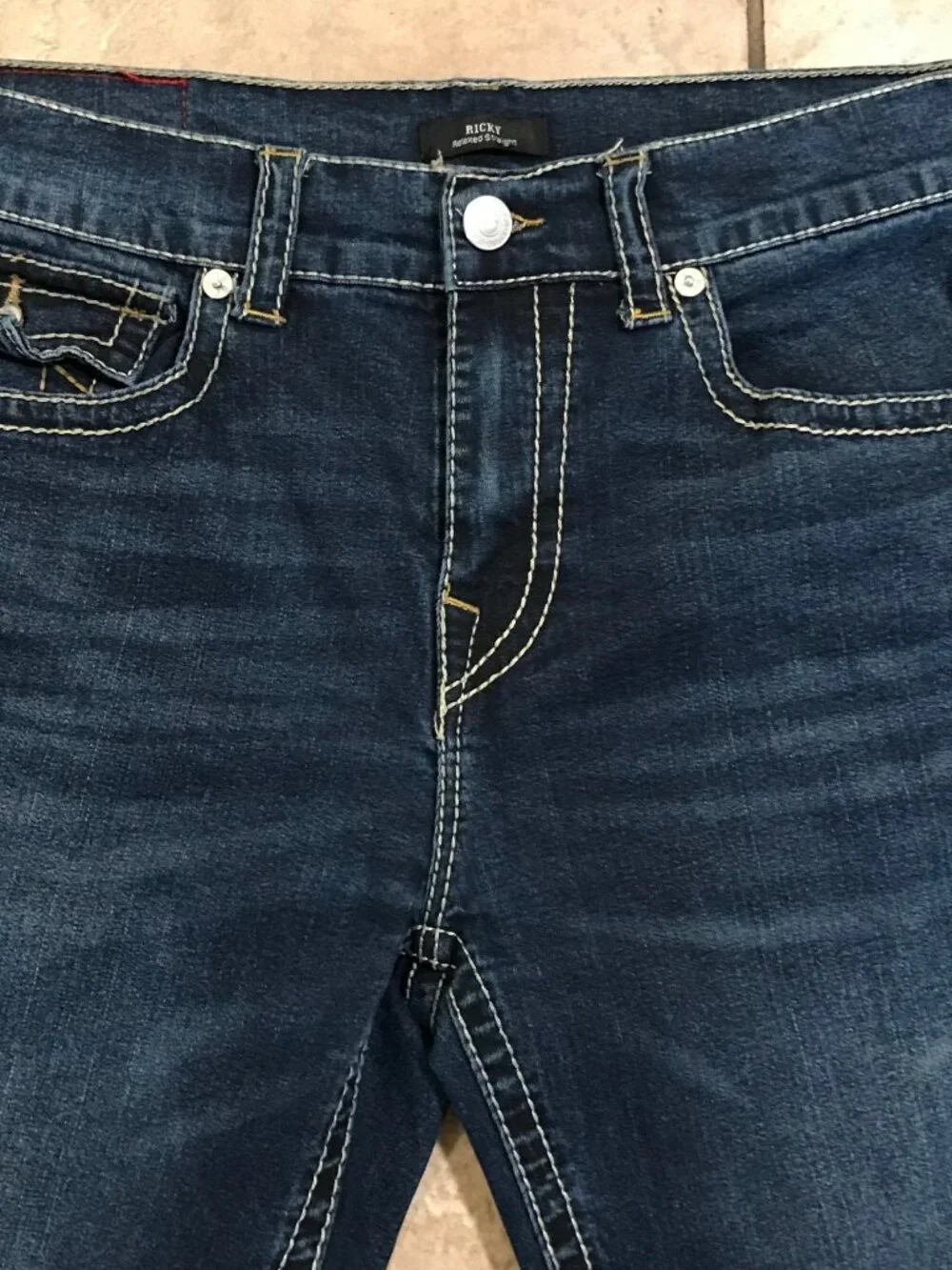 Men's True Religion Ricky Relaxed Straight Denim Shorts-Size 34